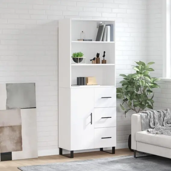 Witrynka, biała, 69,5x34x180 cm, materiał drewnopochodny Lumarko! - Hurtownia wielobranżowa Lumarko Ograniczona ilość
